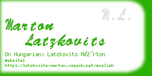 marton latzkovits business card